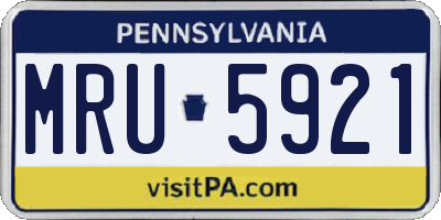 PA license plate MRU5921