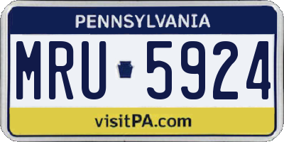 PA license plate MRU5924