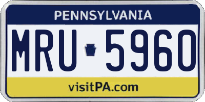 PA license plate MRU5960