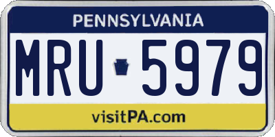 PA license plate MRU5979