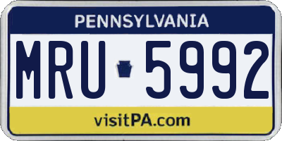 PA license plate MRU5992