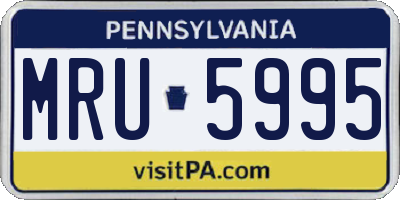 PA license plate MRU5995