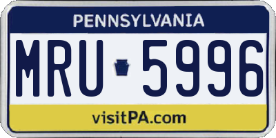 PA license plate MRU5996