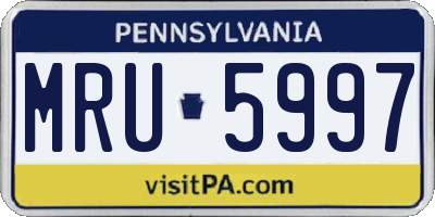 PA license plate MRU5997