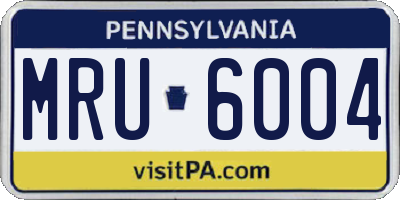 PA license plate MRU6004
