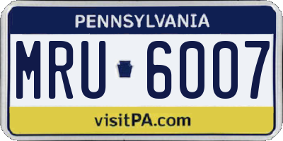 PA license plate MRU6007