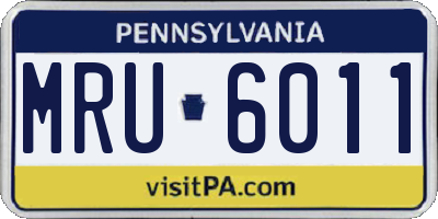 PA license plate MRU6011