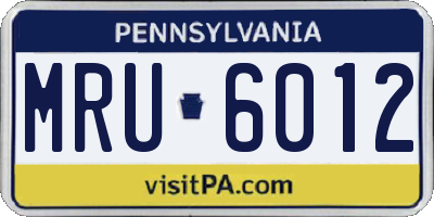PA license plate MRU6012
