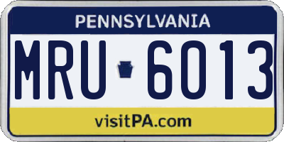 PA license plate MRU6013