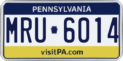 PA license plate MRU6014