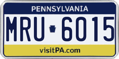 PA license plate MRU6015