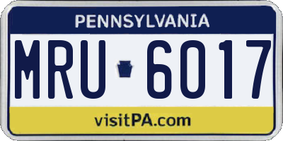 PA license plate MRU6017