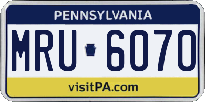 PA license plate MRU6070