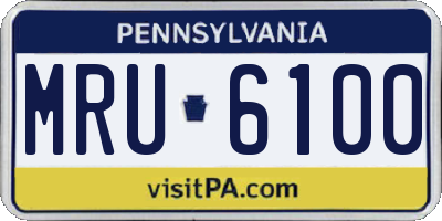 PA license plate MRU6100