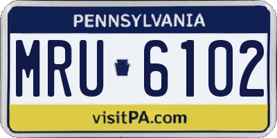 PA license plate MRU6102