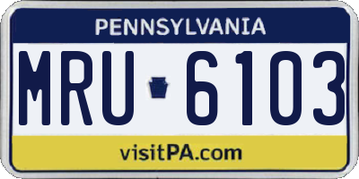 PA license plate MRU6103