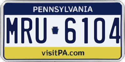 PA license plate MRU6104