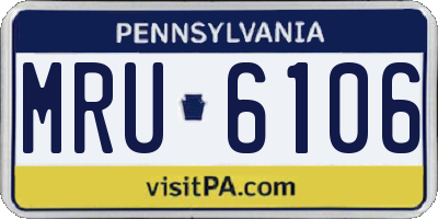 PA license plate MRU6106