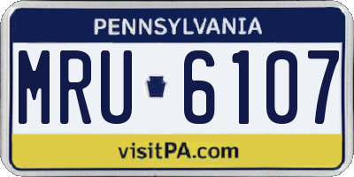 PA license plate MRU6107