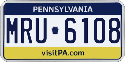 PA license plate MRU6108