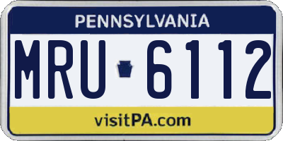 PA license plate MRU6112