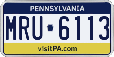 PA license plate MRU6113