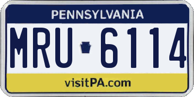 PA license plate MRU6114