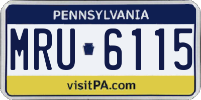PA license plate MRU6115