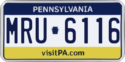 PA license plate MRU6116