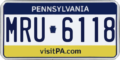 PA license plate MRU6118
