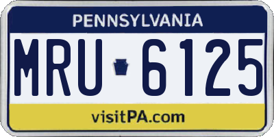 PA license plate MRU6125