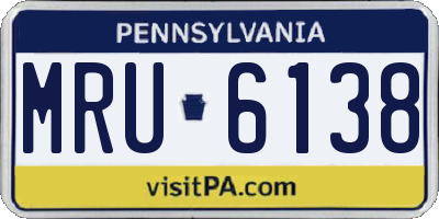 PA license plate MRU6138