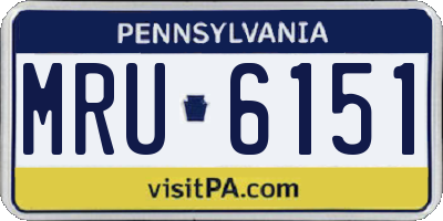 PA license plate MRU6151