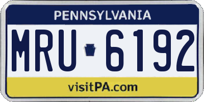 PA license plate MRU6192