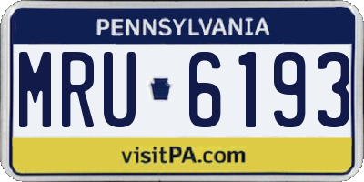 PA license plate MRU6193