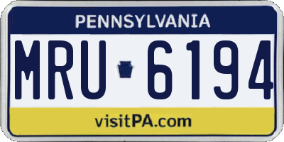PA license plate MRU6194