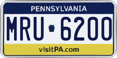 PA license plate MRU6200