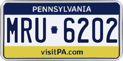 PA license plate MRU6202