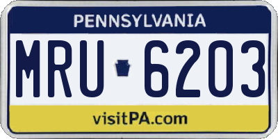 PA license plate MRU6203