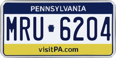 PA license plate MRU6204