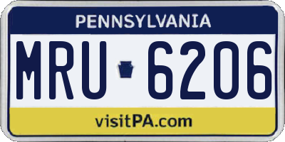 PA license plate MRU6206