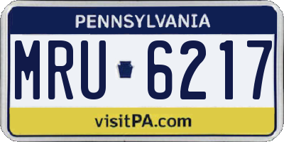 PA license plate MRU6217