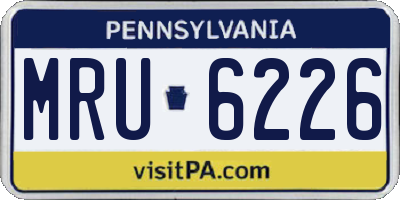 PA license plate MRU6226