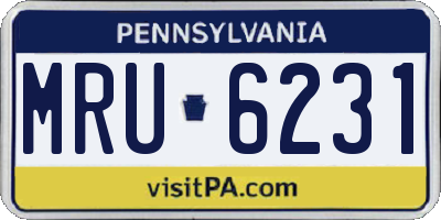 PA license plate MRU6231
