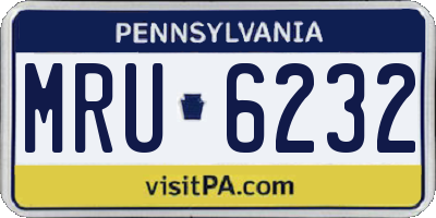 PA license plate MRU6232