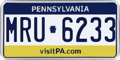 PA license plate MRU6233