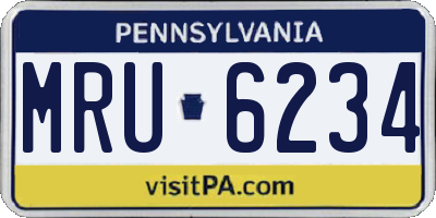 PA license plate MRU6234