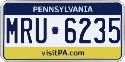 PA license plate MRU6235