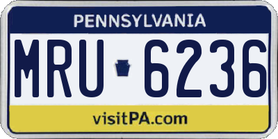 PA license plate MRU6236