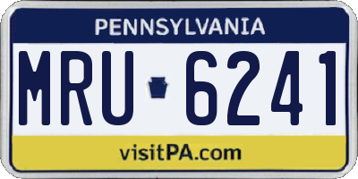PA license plate MRU6241